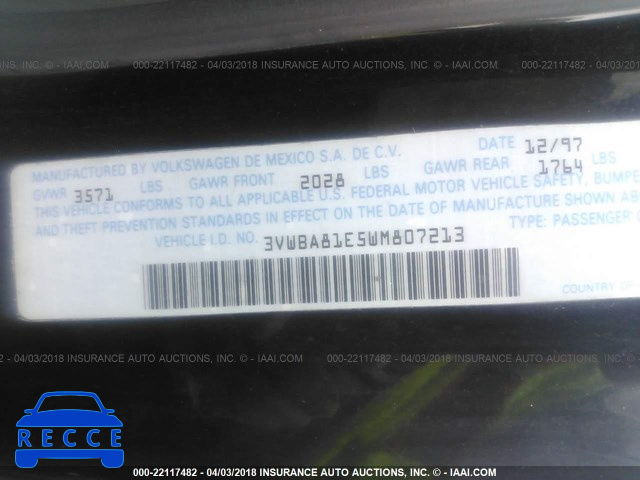 1998 VOLKSWAGEN CABRIO GLS 3VWBA81E5WM807213 image 8