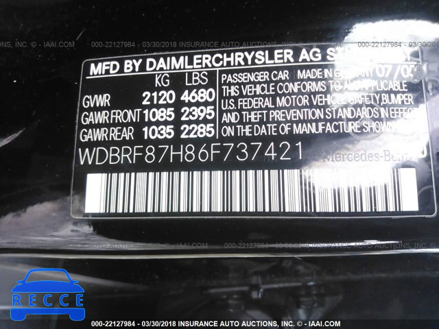 2006 MERCEDES-BENZ C 350 4MATIC WDBRF87H86F737421 image 8