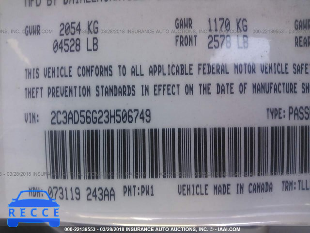 2003 CHRYSLER CONCORDE LIMITED 2C3AD56G23H506749 image 8