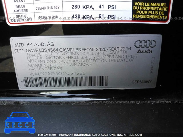 2012 AUDI A3 PREMIUM PLUS WAUKEAFM4CA034299 Bild 8