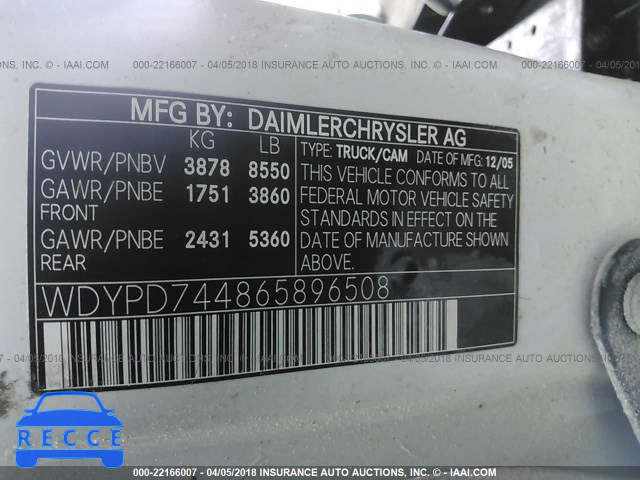 2006 FREIGHTLINER SPRINTER 2500 WDYPD744865896508 image 8