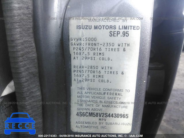 1995 HONDA PASSPORT EX/LX 4S6CM58V2S4430965 image 8