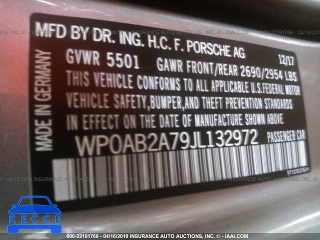 2018 PORSCHE PANAMERA 4S WP0AB2A79JL132972 image 8