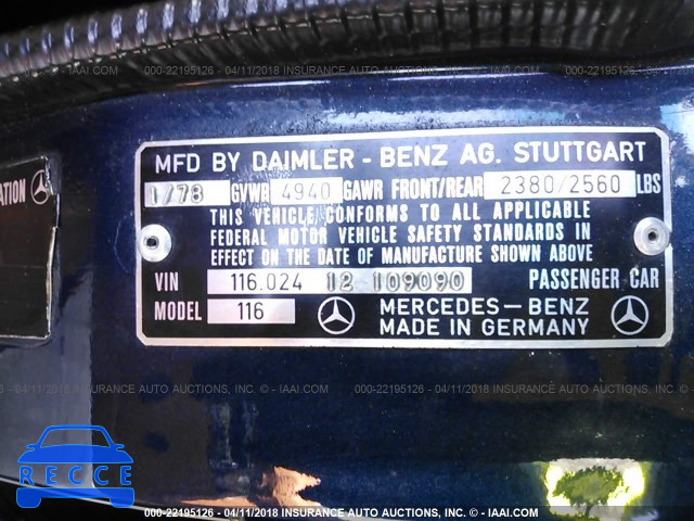 1978 MERCEDES 280SE 11602412109090 Bild 8