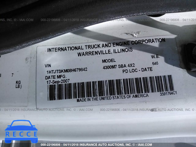 2008 INTERNATIONAL 4300 4300 1HTJTSKM08H679842 зображення 9