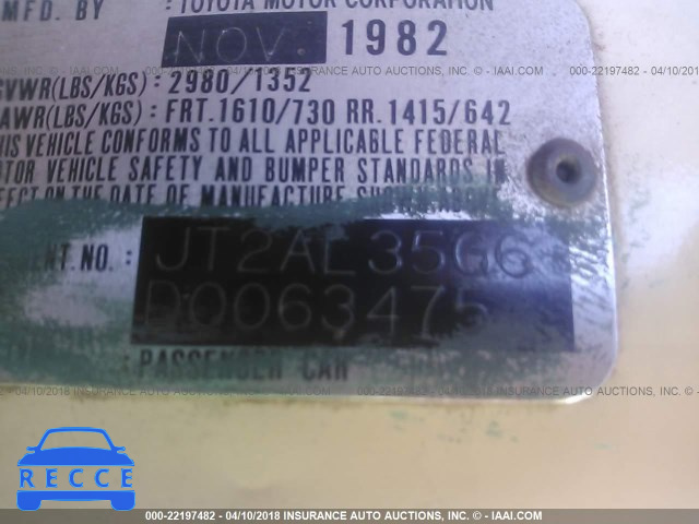1983 TOYOTA TERCEL SR5 JT2AL35G6D0063475 image 8