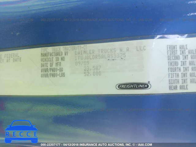 2010 FREIGHTLINER CASCADIA 125 1FUJGLDR5ALAS3375 image 9
