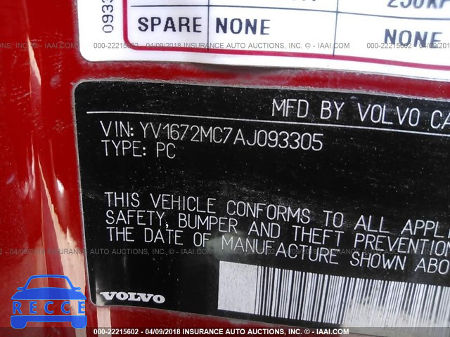 2010 VOLVO C70 T5 YV1672MC7AJ093305 Bild 8