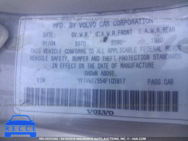 2004 VOLVO V40 1.9T YV1VW27554F103817 зображення 8