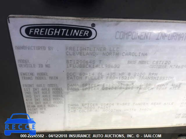 2004 FREIGHTLINER CONVENTIONAL ST120 1FUJBBCK14LL98632 Bild 9