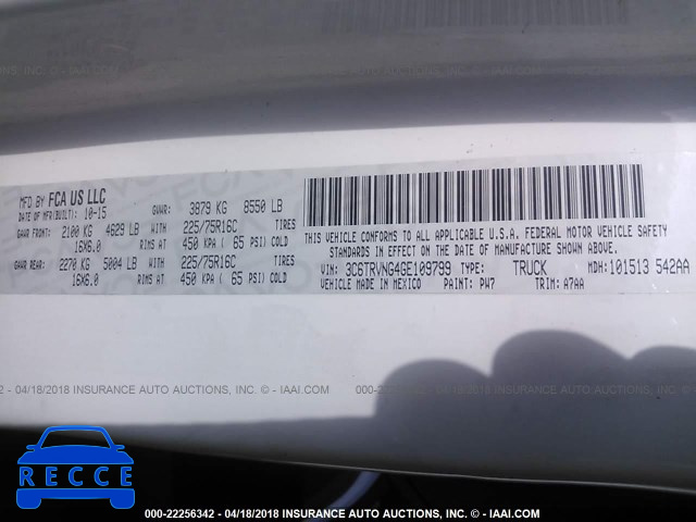2016 RAM PROMASTER 1500 1500 STANDARD 3C6TRVNG4GE109799 image 8