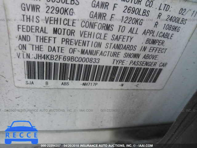 2011 ACURA RL JH4KB2F69BC000833 image 8