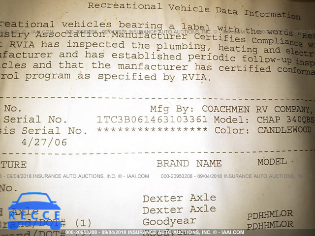 2006 COACHMEN CHAPARRAL 1TC3B061463103361 image 8