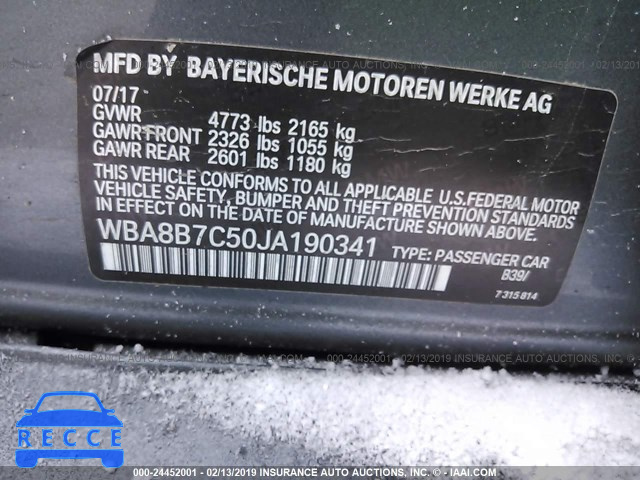 2018 BMW 340 XI WBA8B7C50JA190341 зображення 8