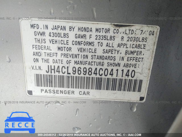 2004 ACURA TSX JH4CL96984C041140 image 8