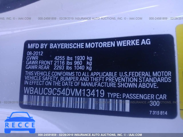 2013 BMW 135 I/IS WBAUC9C54DVM13419 зображення 8