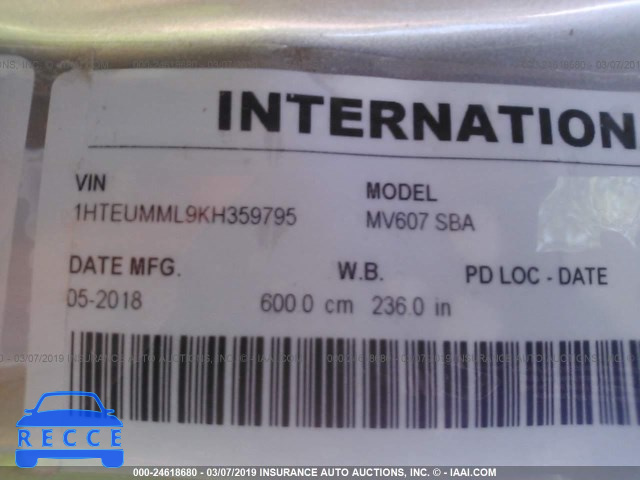 2019 INTERNATIONAL MV607 1HTEUMML9KH359795 зображення 8
