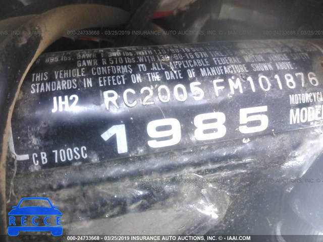 1985 HONDA CB700 SC JH2RC2005FM101876 image 9
