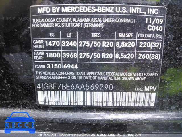 2010 MERCEDES-BENZ GL 450 4MATIC 4JGBF7BE6AA569290 image 8