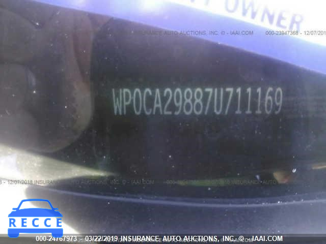 2007 PORSCHE BOXSTER WP0CA29887U711169 image 8