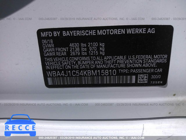2019 BMW 430I GRAN COUPE WBA4J1C54KBM15810 image 8