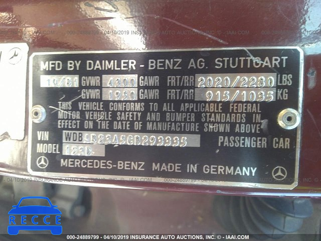 1982 MERCEDES-BENZ 240 D WDBAB23A5CB293335 image 8