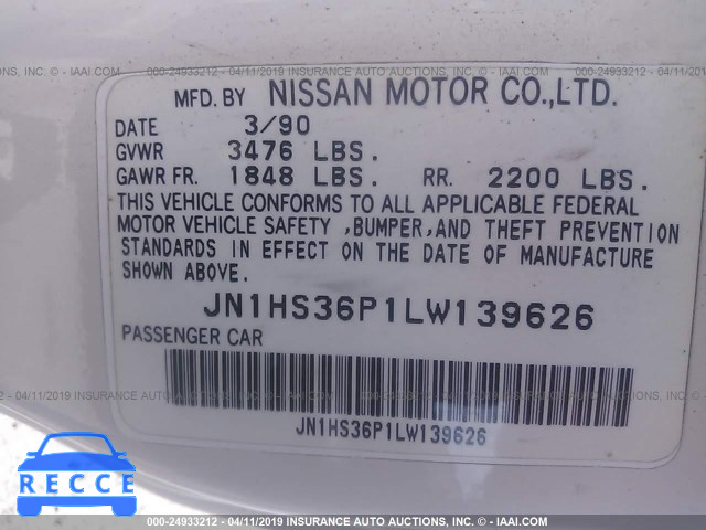 1990 NISSAN 240SX SE JN1HS36P1LW139626 image 8