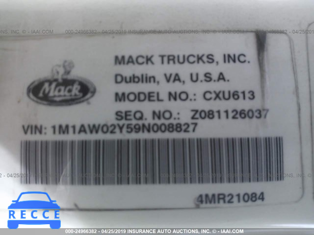 2009 MACK CXU613 CXU600 1M1AW02Y59N008827 Bild 8