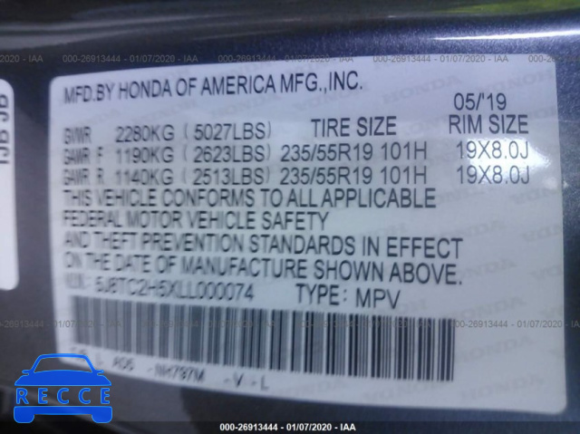 2020 ACURA RDX 5J8TC2H5XLL000074 image 8