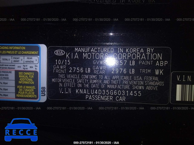 2016 KIA K900 KNALU4D35G6031455 image 8