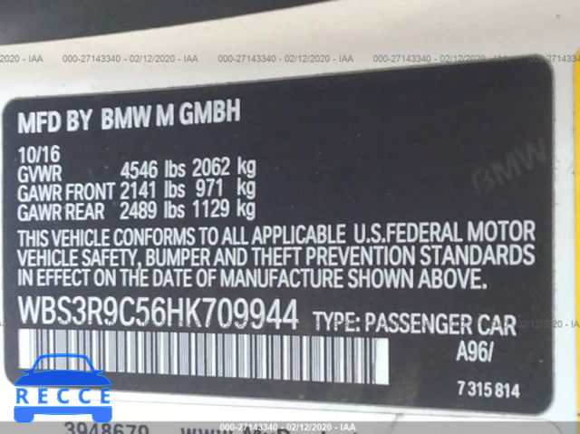 2017 BMW M4 WBS3R9C56HK709944 image 7