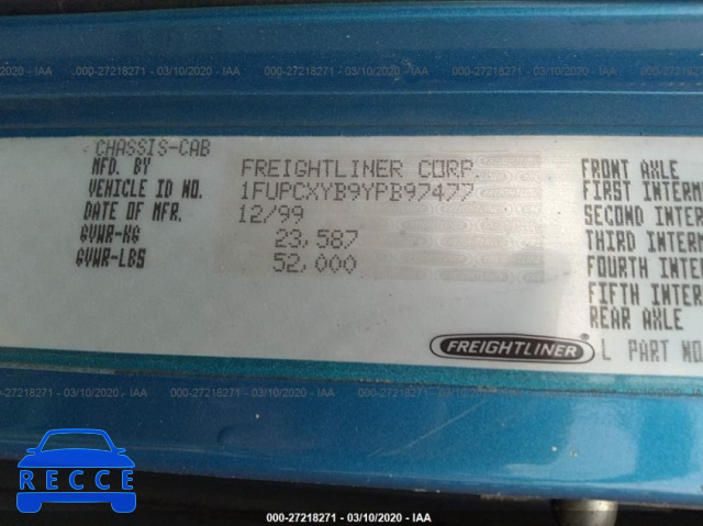 2000 FREIGHTLINER FLD 1FUPCXYB9YPB97477 image 8