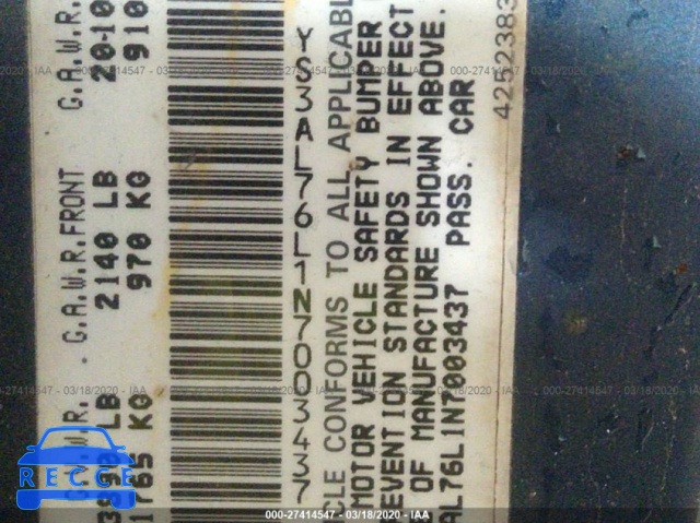 1992 SAAB 900 YS3AL76L1N7003437 image 7
