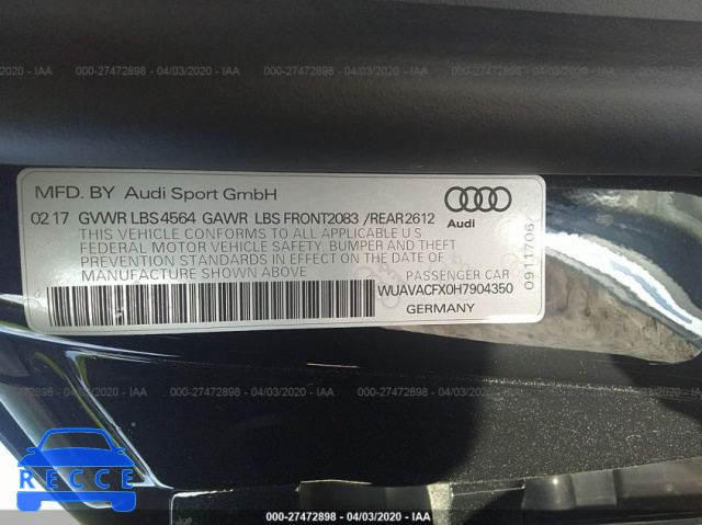 2017 AUDI R8 SPYDER WUAVACFX0H7904350 image 8