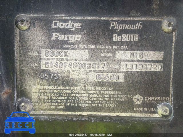 1974 DODGE RAM 100 W14AF4S082417 image 8