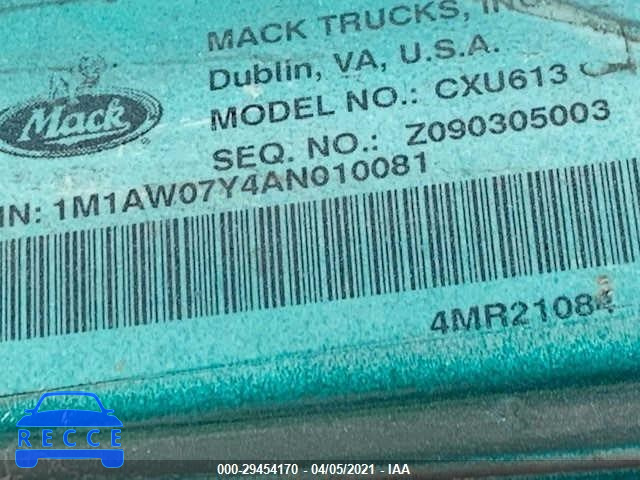 2010 MACK CXU613 CXU600 1M1AW07Y4AN010081 image 9