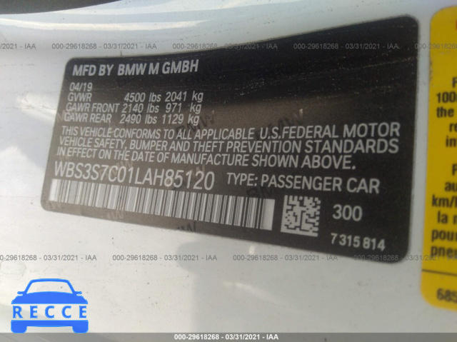 2020 BMW M4 CS WBS3S7C01LAH85120 зображення 8