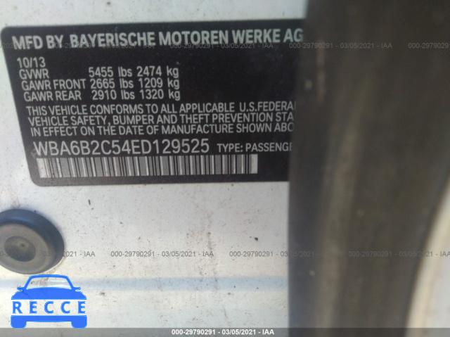 2014 BMW 6 SERIES 650I WBA6B2C54ED129525 image 11