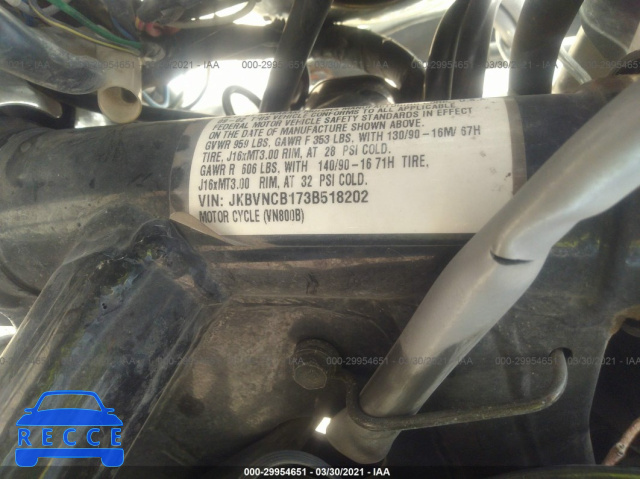 2003 KAWASAKI VN800 B JKBVNCB173B518202 зображення 9