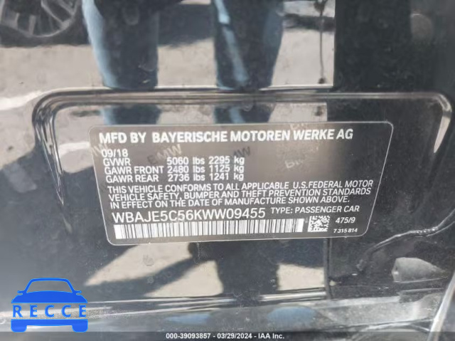 2019 BMW 540I WBAJE5C56KWW09455 image 8