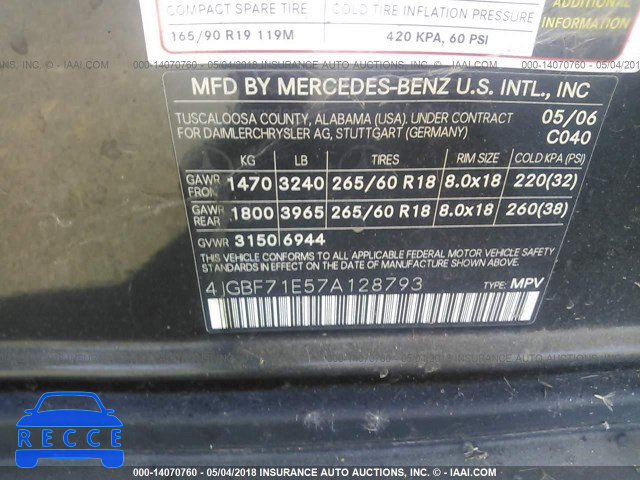 2007 MERCEDES-BENZ GL450 4 MATIC 4JGBF71E57A128793 зображення 8