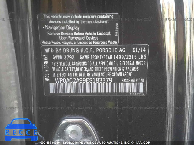 2014 PORSCHE 911 GT3 WP0AC2A99ES183379 image 8