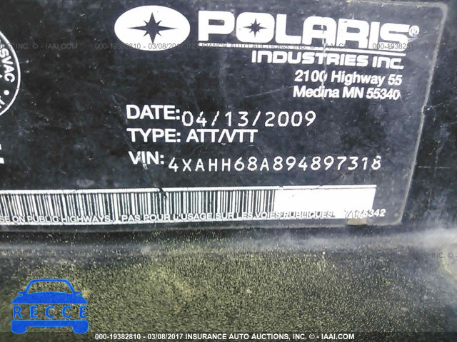 2009 POLARIS RANGER XP-700 EFI 4XAHH68A894897318 зображення 9