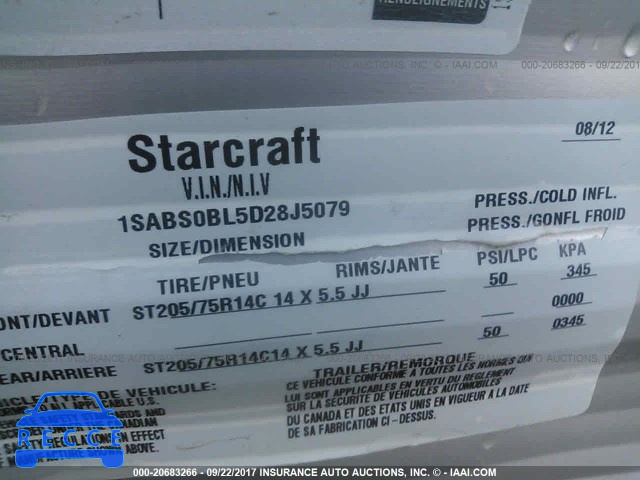 2013 STARCRAFT AR-ONE 1SABS0BL5D28J5079 зображення 8