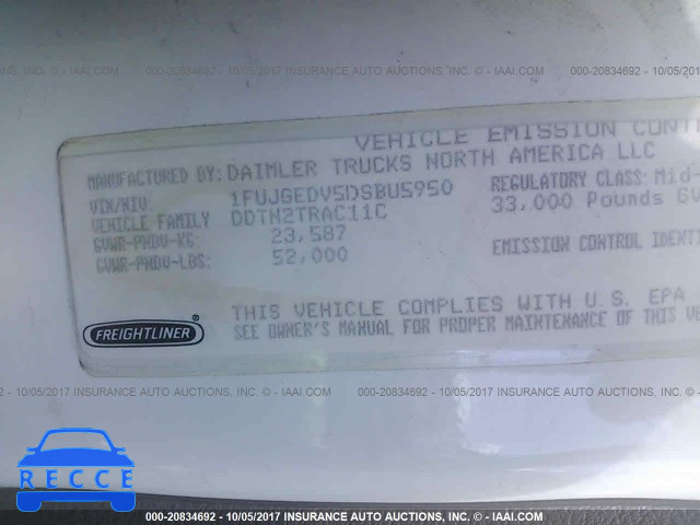 2013 FREIGHTLINER CASCADIA 125 1FUJGEDV5DSBU5950 image 9