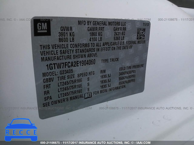 2014 GMC SAVANA G2500 1GTW7FCA2E1904060 image 8