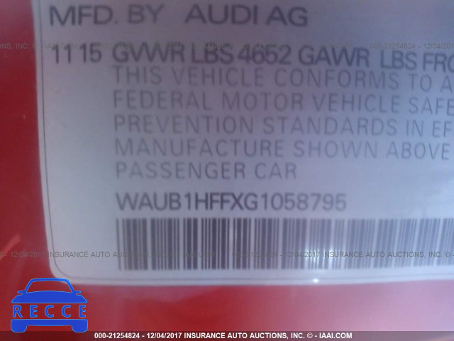 2016 AUDI S3 PREMIUM PLUS WAUB1HFFXG1058795 image 8