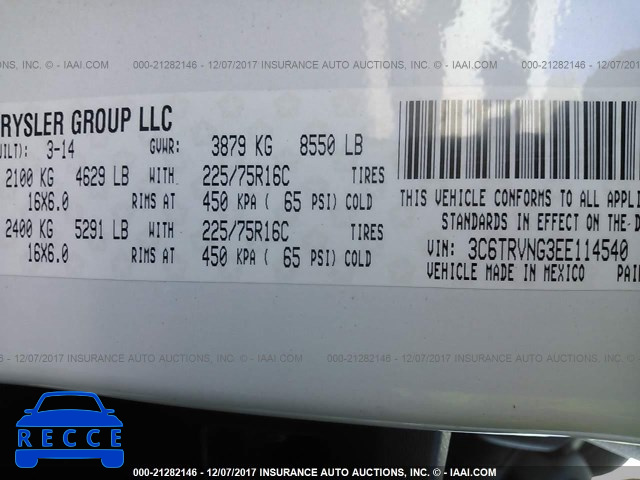 2014 RAM PROMASTER 1500 1500 STANDARD 3C6TRVNG3EE114540 image 8