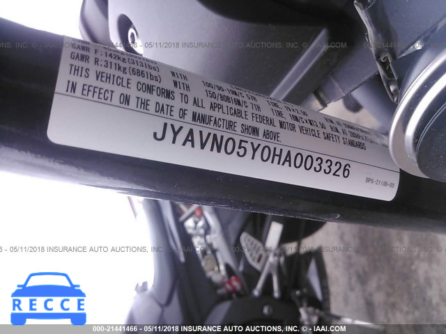 2017 YAMAHA XVS950 CU/CUC JYAVN05Y0HA003326 зображення 9