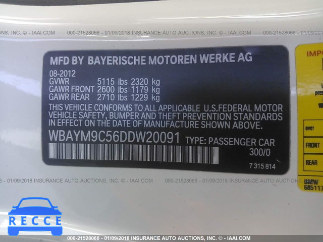 2013 BMW 650 I WBAYM9C56DDW20091 image 8